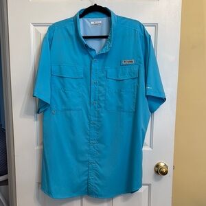 Columbia Blue Casual Button Down Shirt